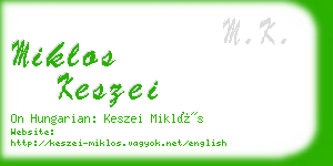 miklos keszei business card